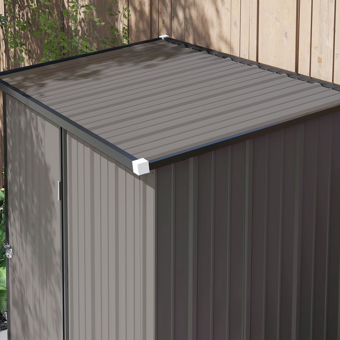 Outdoor Storage Shed Steel Garden Shed W/ Lockable Door for Garden