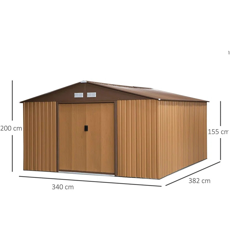 11 Ft. W X 13 Ft. D Metal Garden Shed