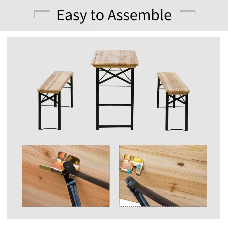 Outsunny Portable Folding Camping Picnic Trestle Beer Table