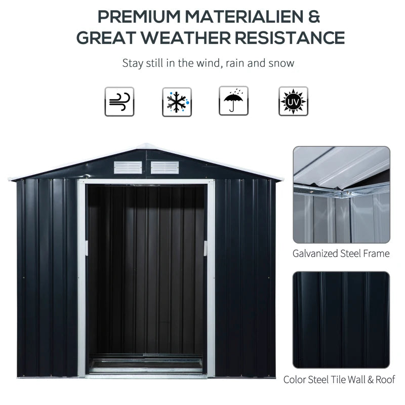 Outsunny 7 x 4ft Metal Garden Shed
