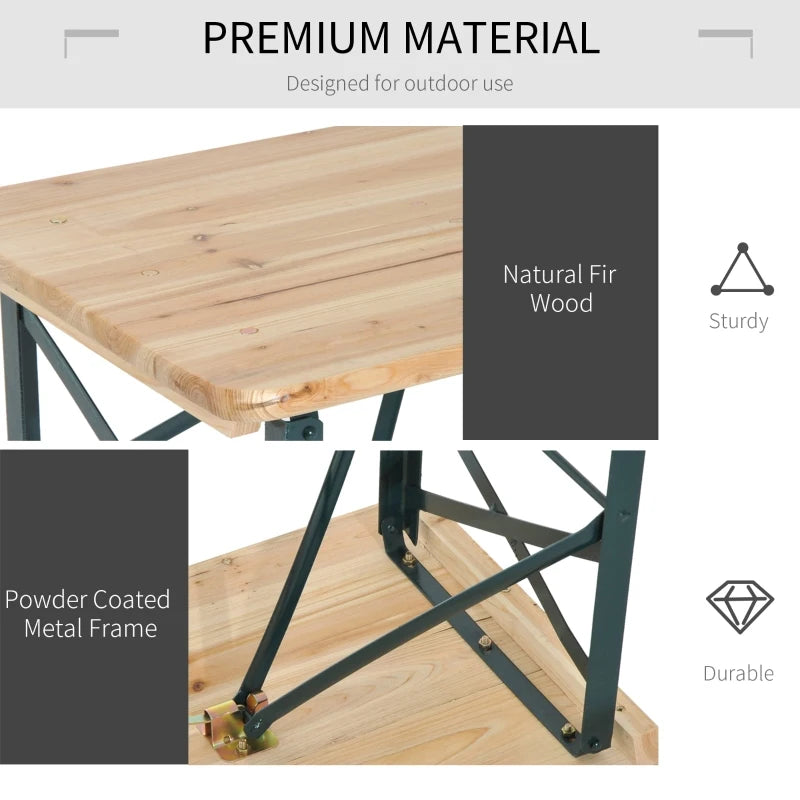 Outsunny Portable Folding Camping Picnic Trestle Beer Table