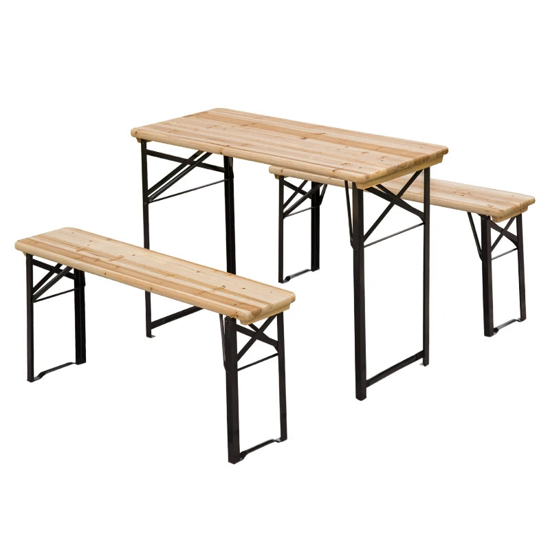 Outsunny Portable Folding Camping Picnic Trestle Beer Table