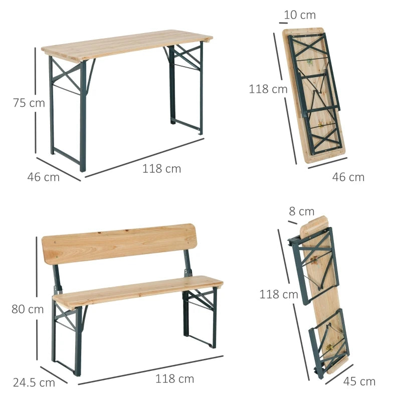 Outsunny Portable Folding Camping Picnic Trestle Beer Table