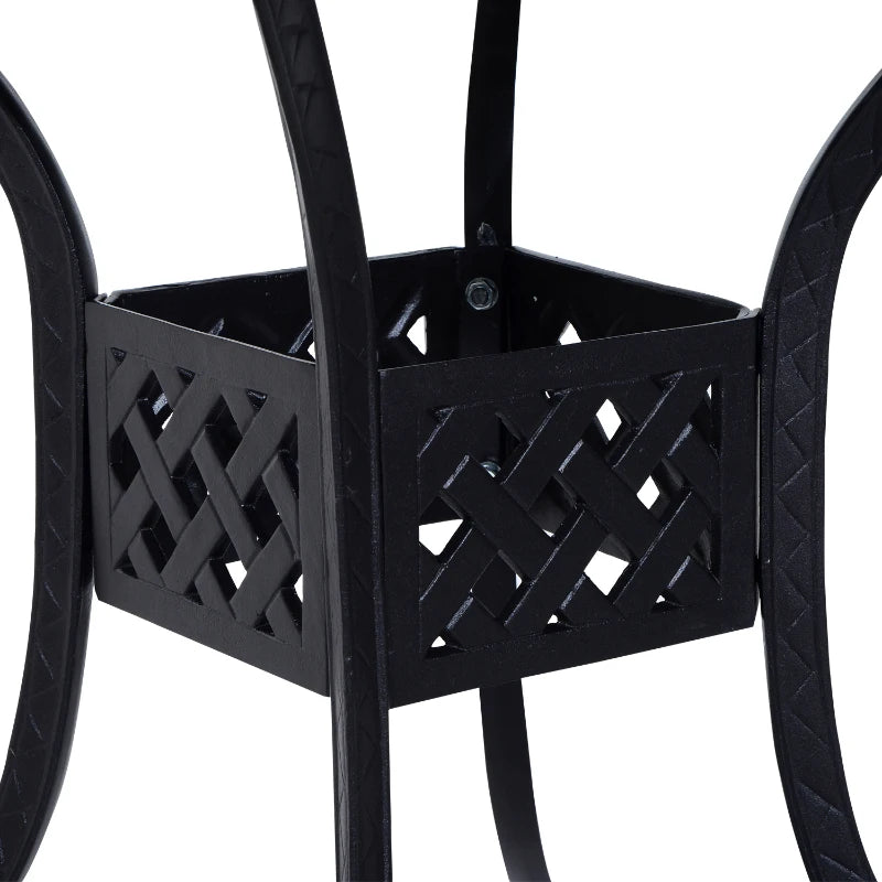 Outsunny 90cm Square Garden Table with Umbrella Hole