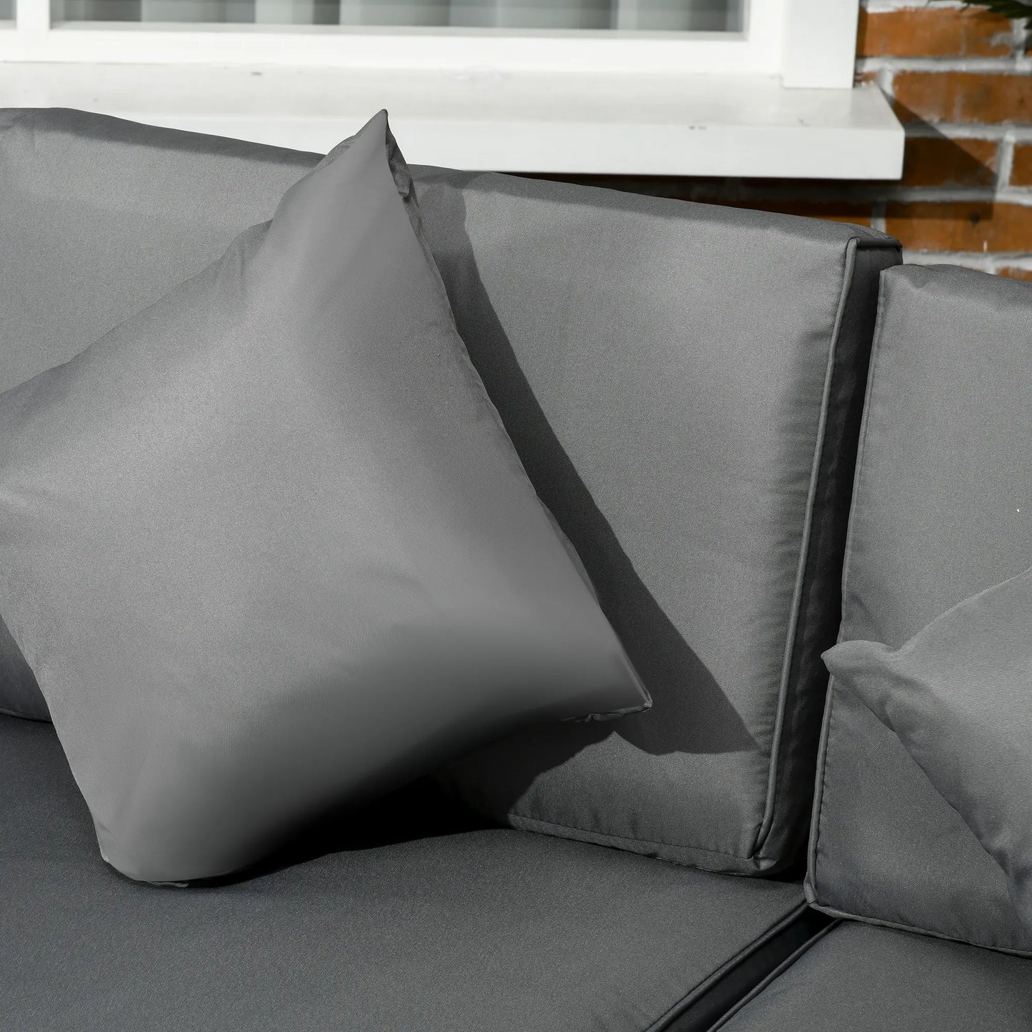 Outsunny 8 Pieces PE Rattan Corner Sofa Set