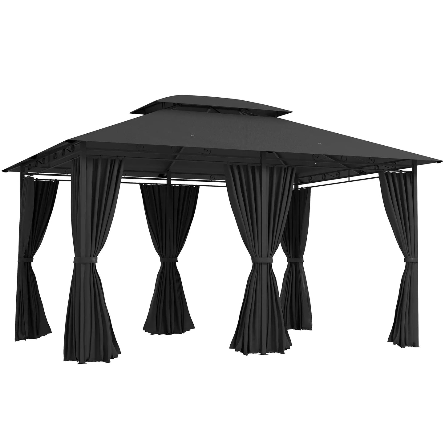Outsunny 3 x 4m Steel Gazebo, with Curtains