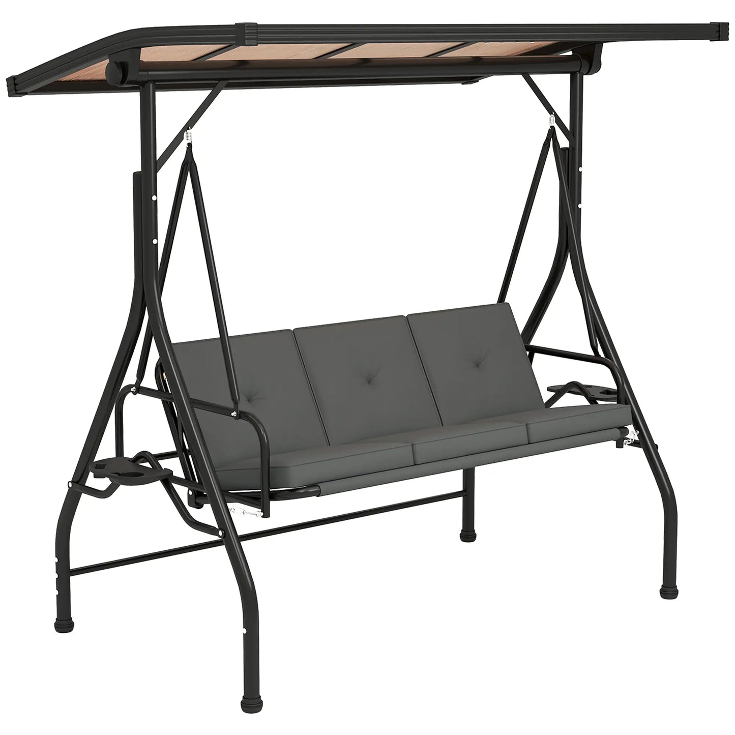Outsunny Convertible Three-Seater Swing Bench Bed
