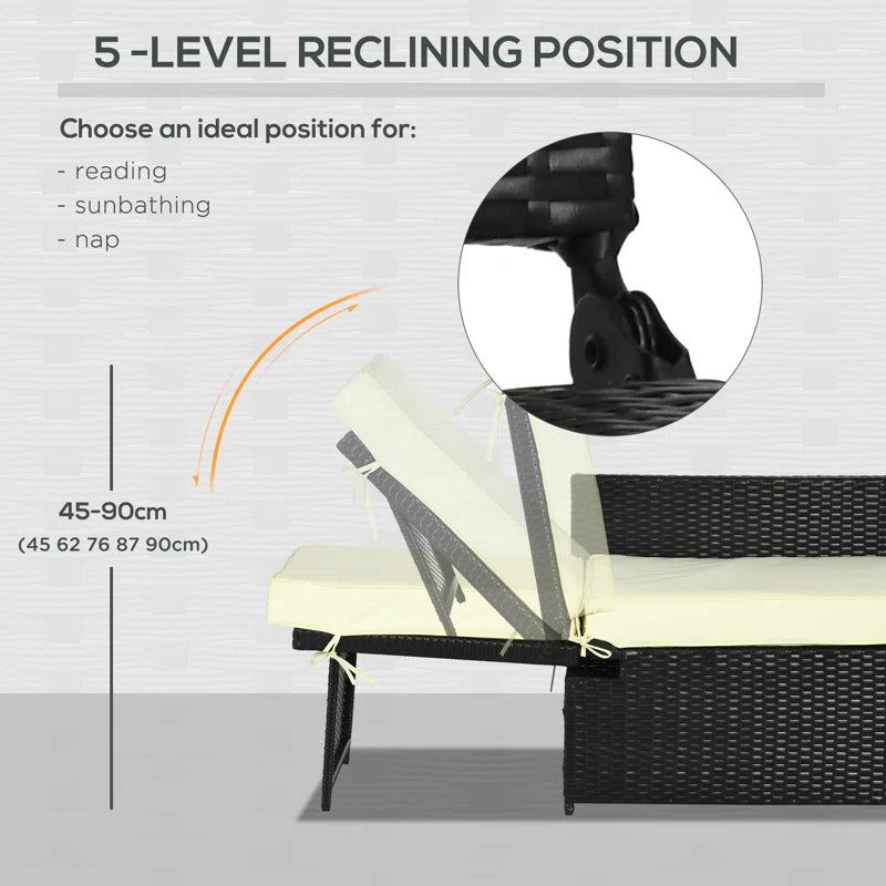Latton Rattan 2 - Person Seating Group with Cushions