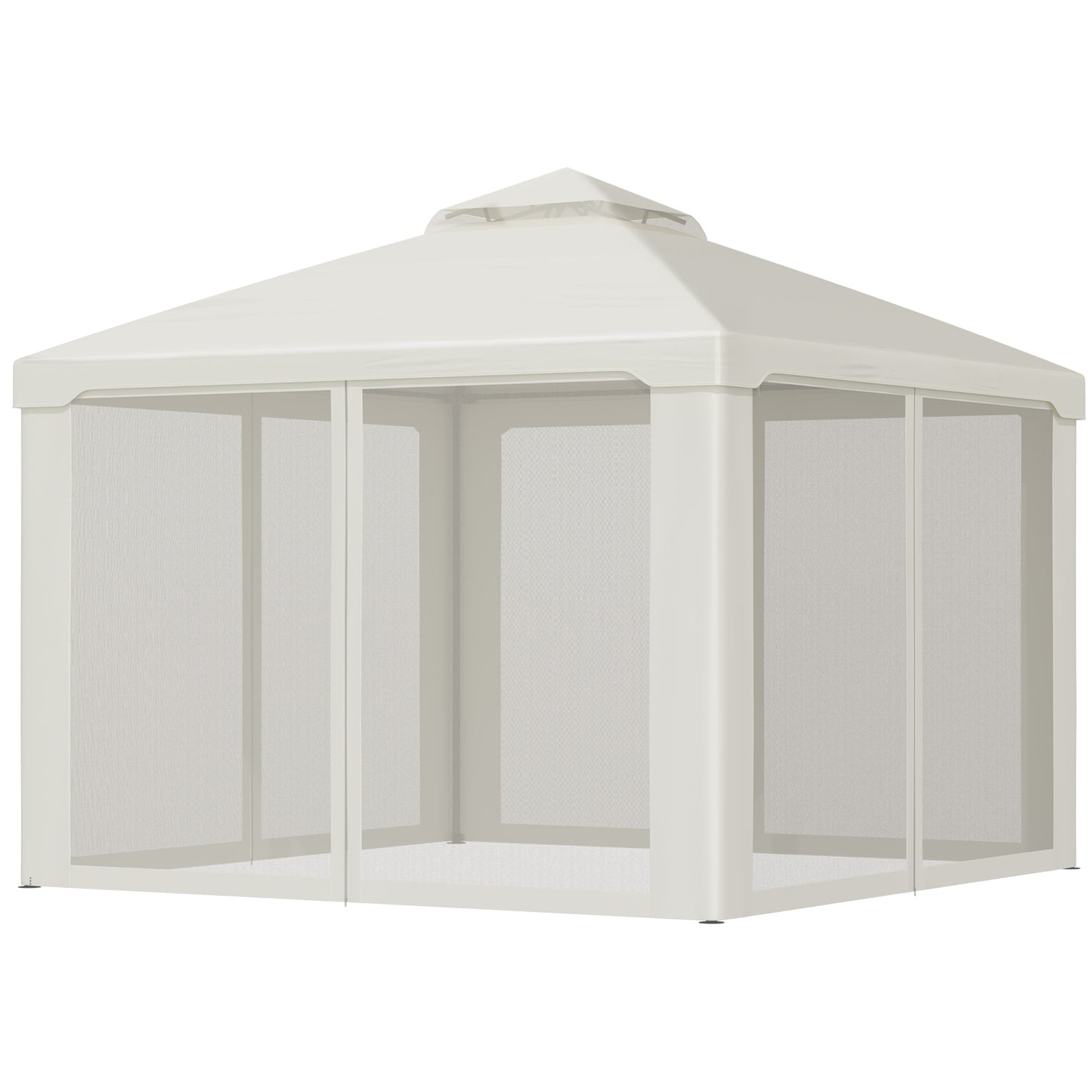 3 X 3(M) Metal Gazebo Outdoor 2-Tier Roof Marquee Party Tent with Netting