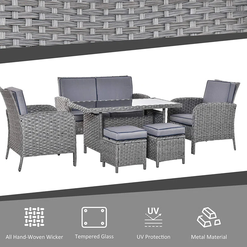 Fifi 6 Seater Rattan Sofa Set