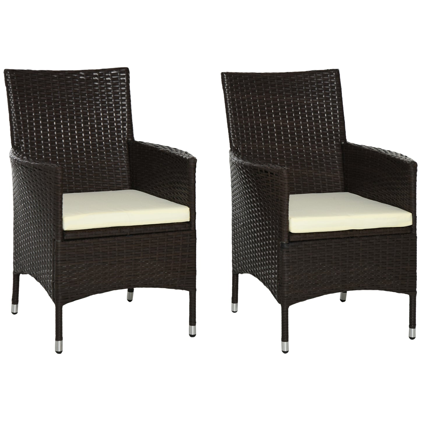 Rattan Chair Patio Sofa Chairs Set Cushioned Outdoor Rattan Furniture Armrests
