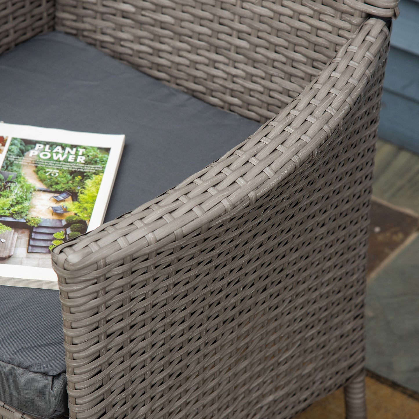 Rattan Chair Patio Sofa Chairs Set Cushioned Outdoor Rattan Furniture Armrests