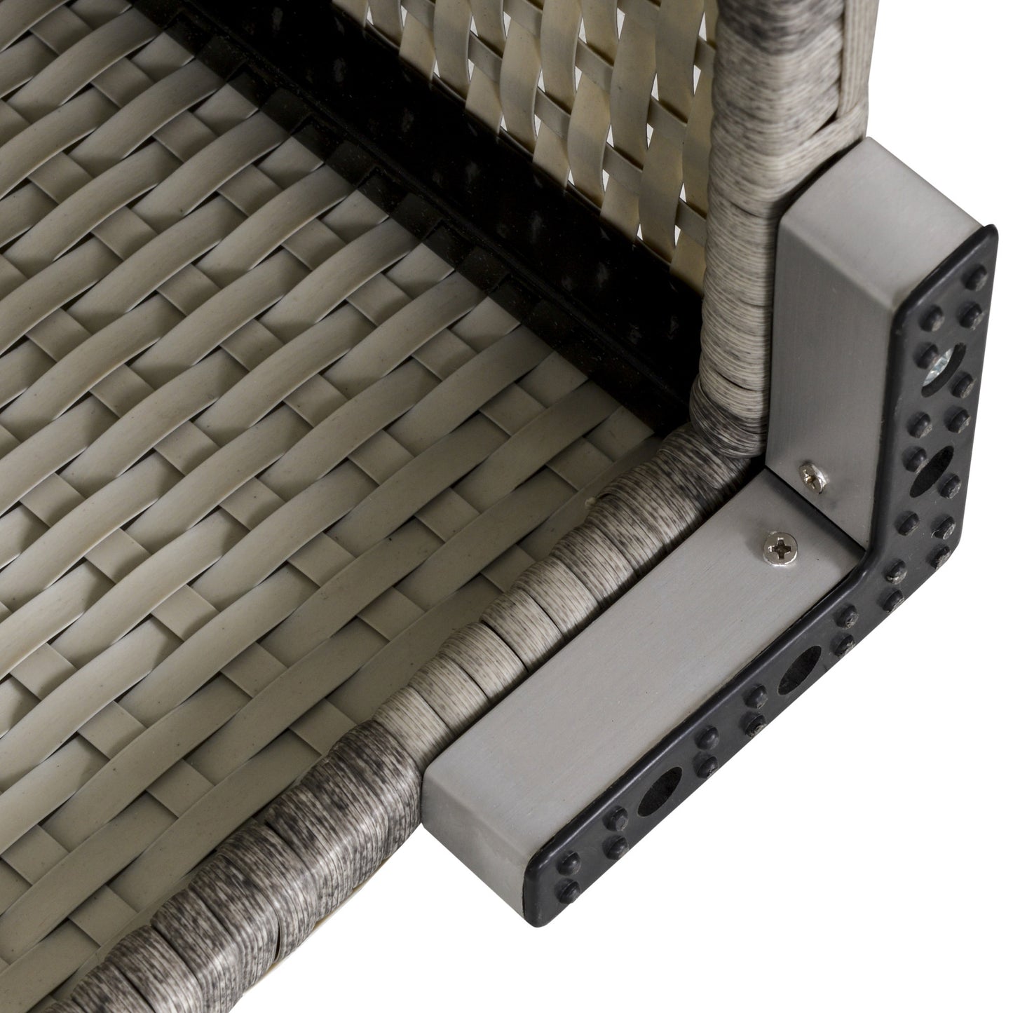 Garden Outdoor Rattan Corner Sofa,Single Sofa,Coffee Table Grey/Deep Grey