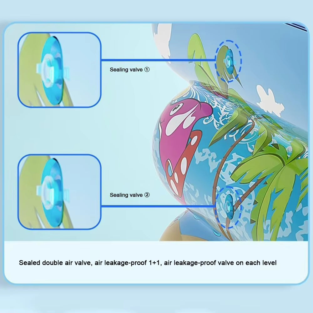 Inflatable Swimming Pool PVC Framed Swimming Pool Cartoon Pattern Water Play Pool for Summer Outdoor Indoor