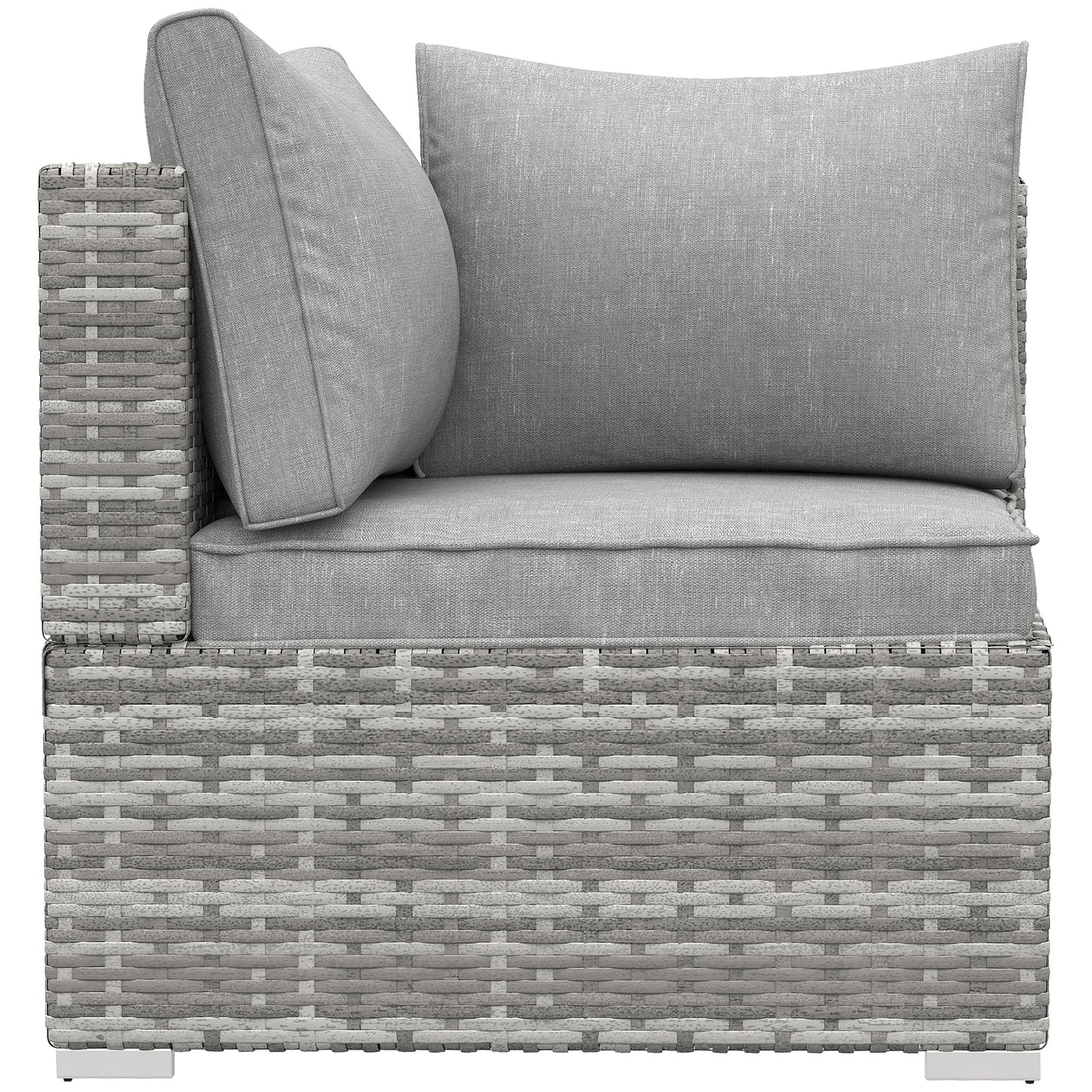 Garden Outdoor Rattan Corner Sofa,Single Sofa,Coffee Table Grey/Deep Grey