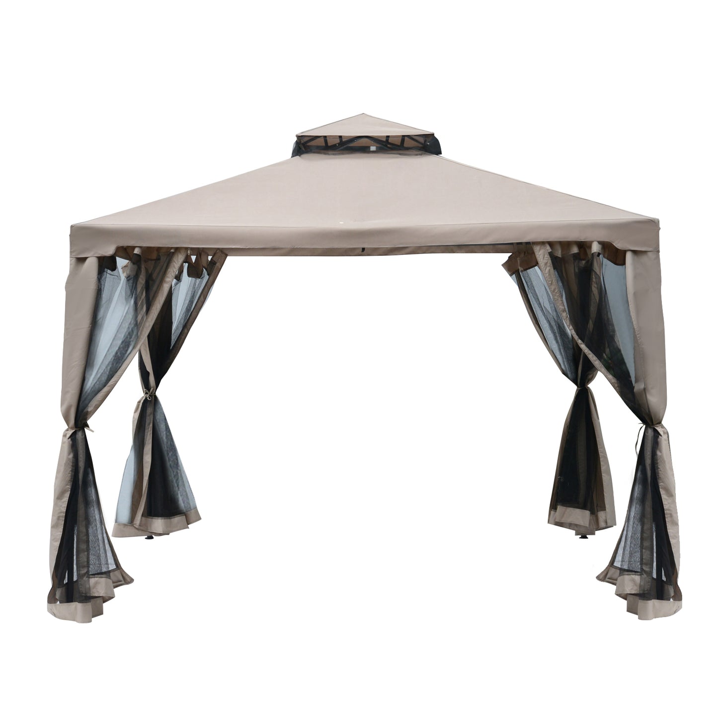 3 X 3(M) Metal Gazebo Outdoor 2-Tier Roof Marquee Party Tent with Netting