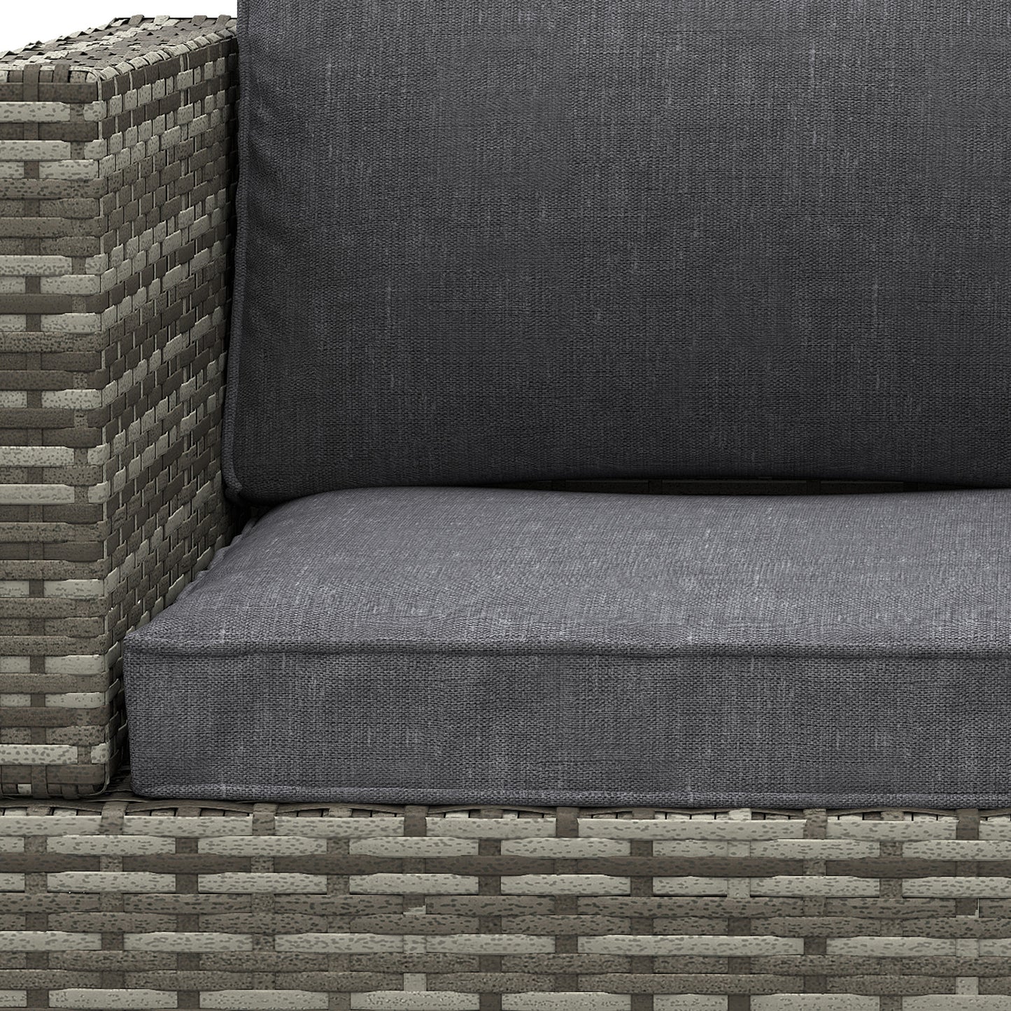 Garden Outdoor Rattan Corner Sofa,Single Sofa,Coffee Table Grey/Deep Grey