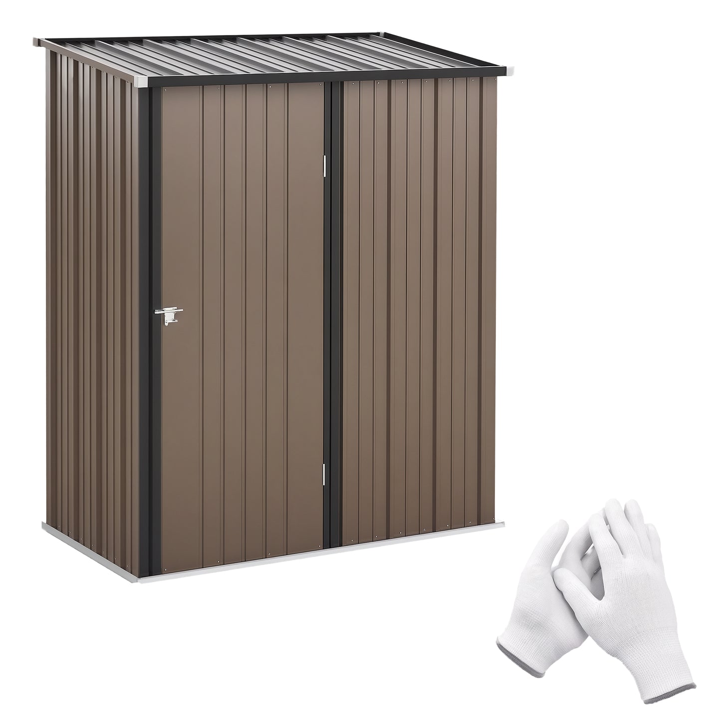 Outdoor Storage Shed Steel Garden Shed W/ Lockable Door for Garden