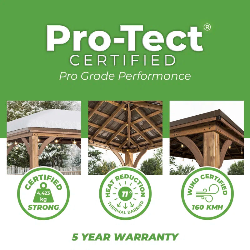 Barrington Cedar Patio Gazebo 4.8M X 3.6M (16Ft X 12Ft)