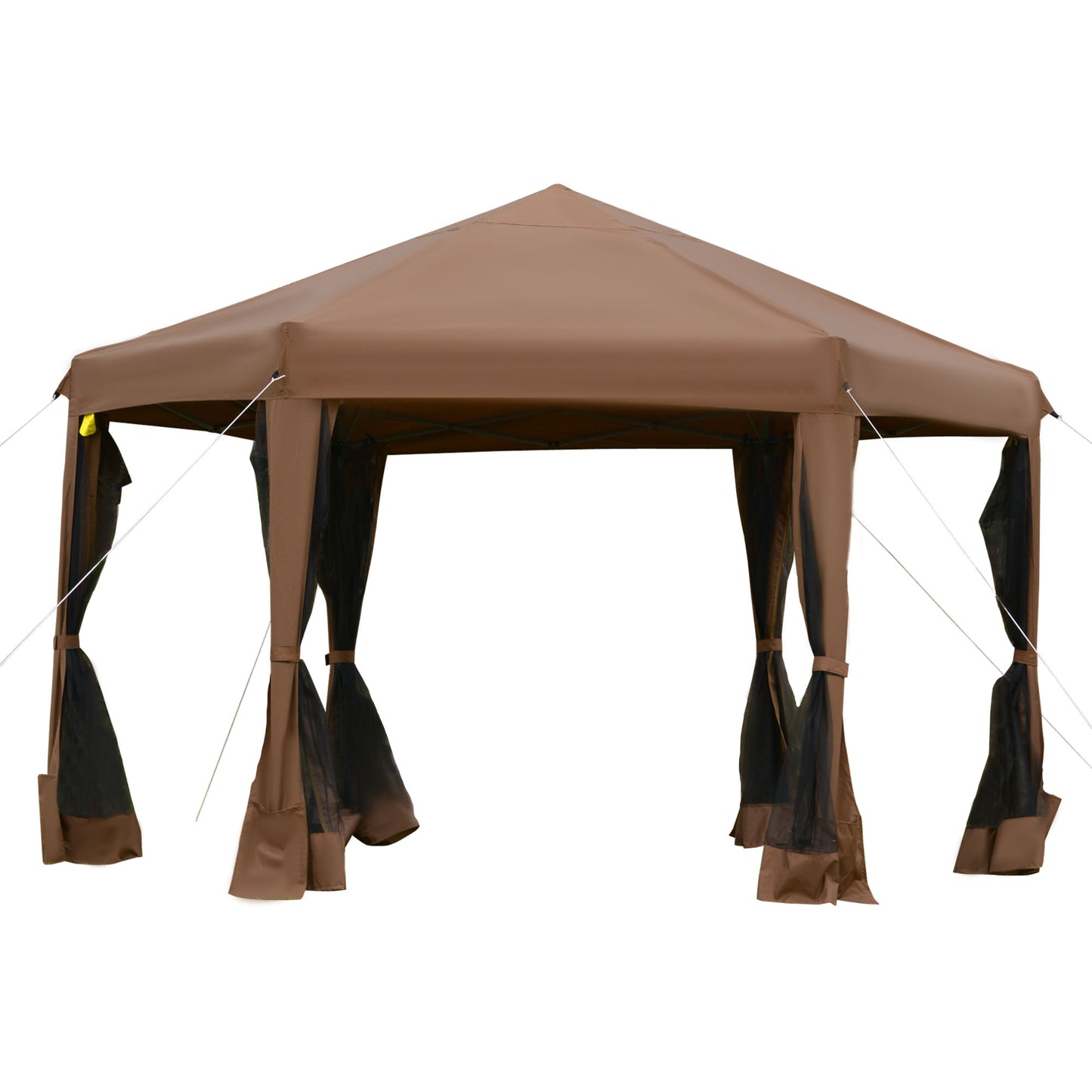 3.2M Outdoor Pop up Gazebo Hexagonal Canopy Tent with Mesh Sidewalls Handy Bag