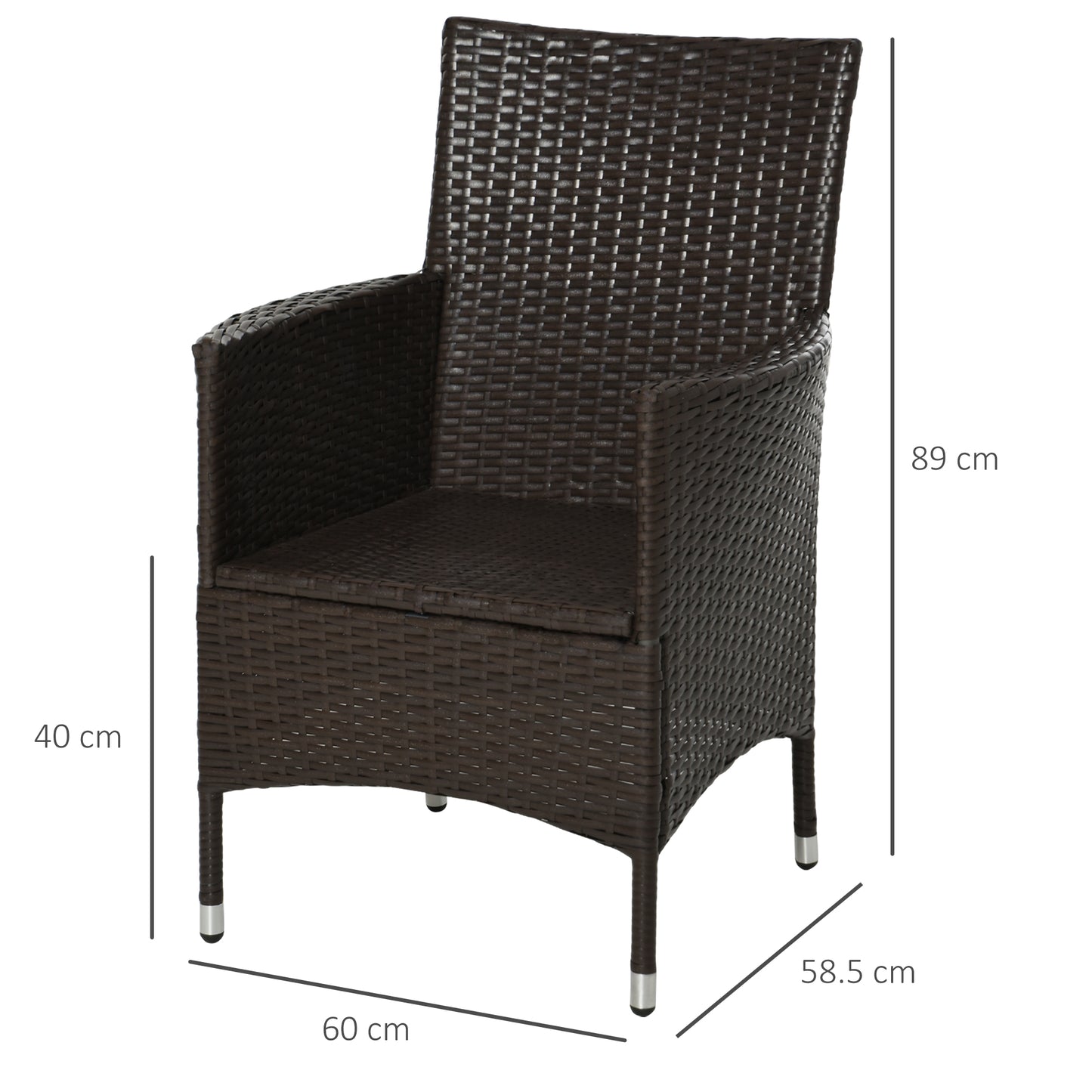 Rattan Chair Patio Sofa Chairs Set Cushioned Outdoor Rattan Furniture Armrests