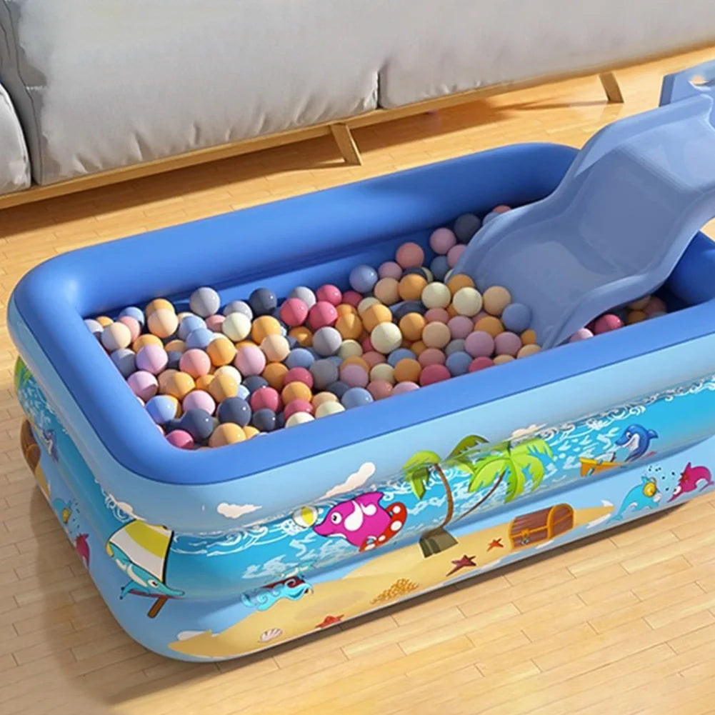 Inflatable Swimming Pool PVC Framed Swimming Pool Cartoon Pattern Water Play Pool for Summer Outdoor Indoor
