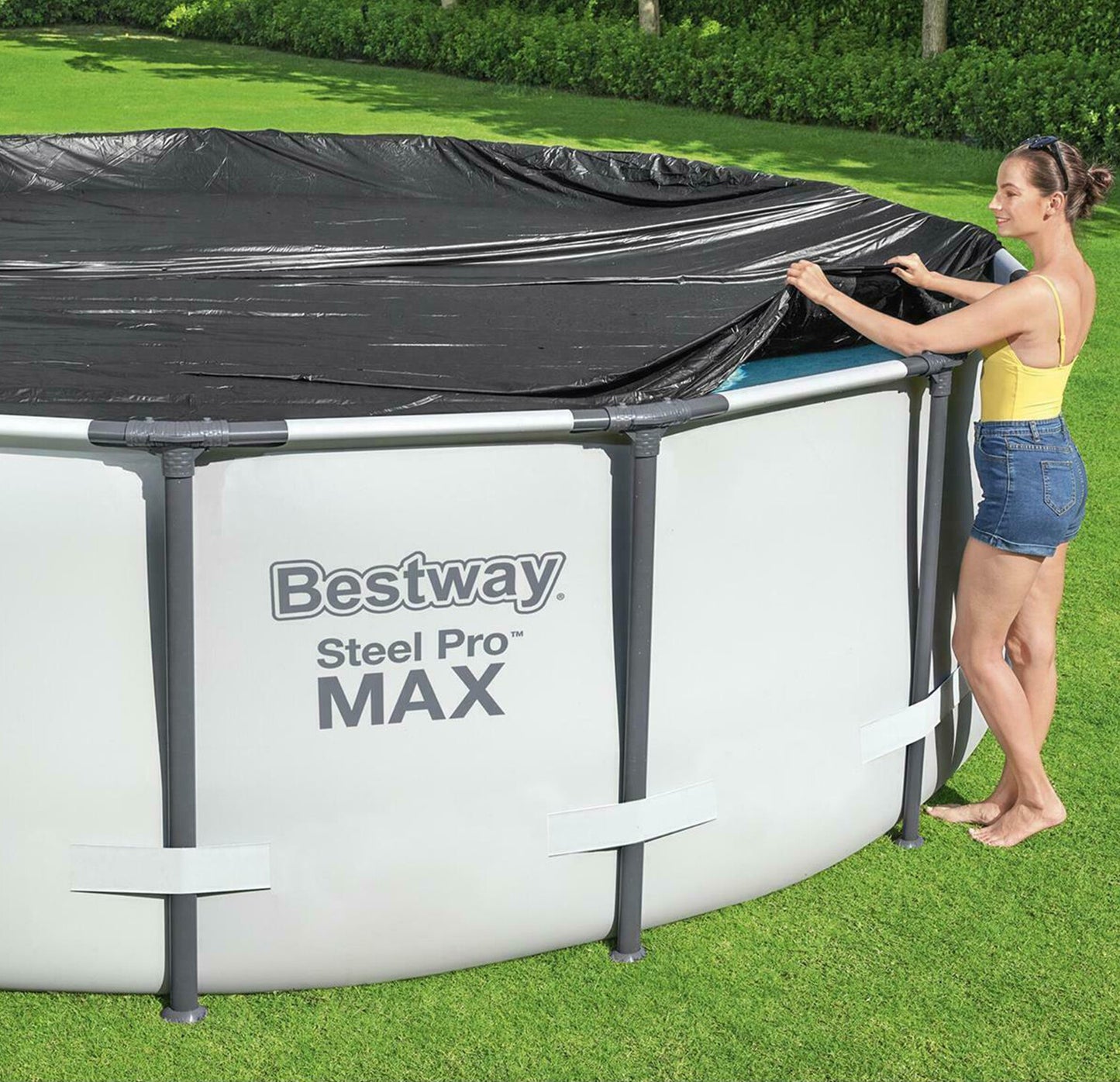 Bestway Range of PVC Swimming Pool Cover,Steel Pro Max Pool Cover 10 FT Diameter