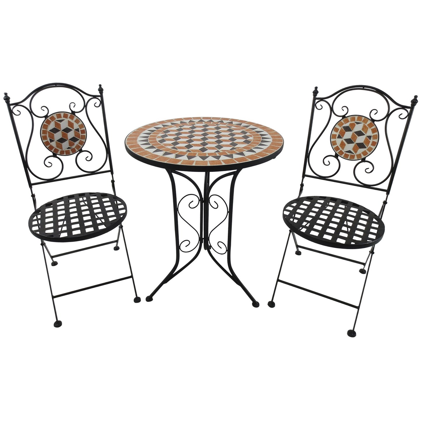 3 Pcs Mosaic Bistro Table Chair Set Patio Garden Dining Furniture Outdoor