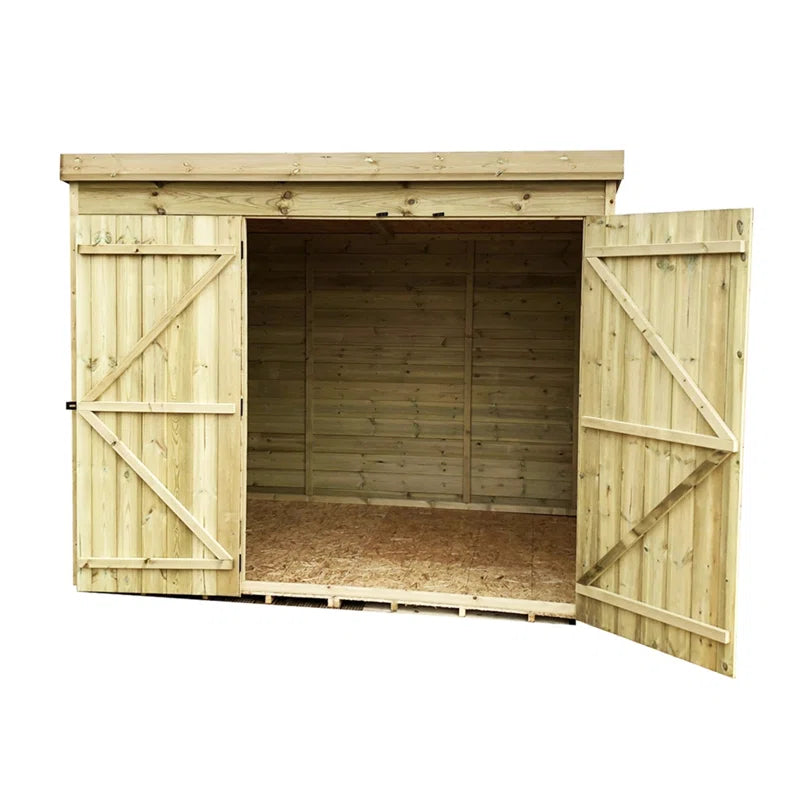 Tonks 8 X 7 Windowless Pressure Treated Tongue and Groove Pent Shed with Double Doors