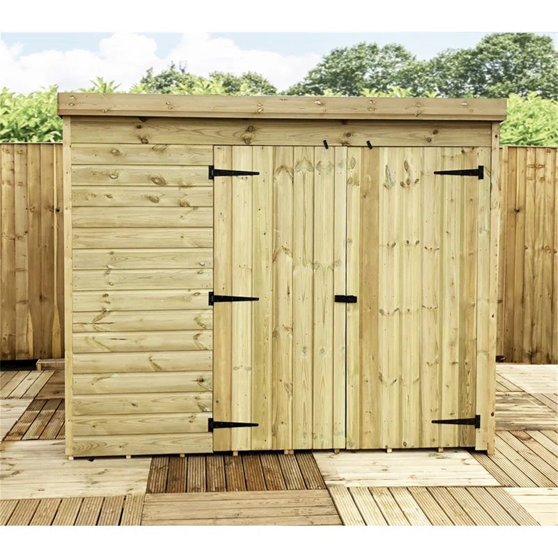 Tonks 8 X 7 Windowless Pressure Treated Tongue and Groove Pent Shed with Double Doors