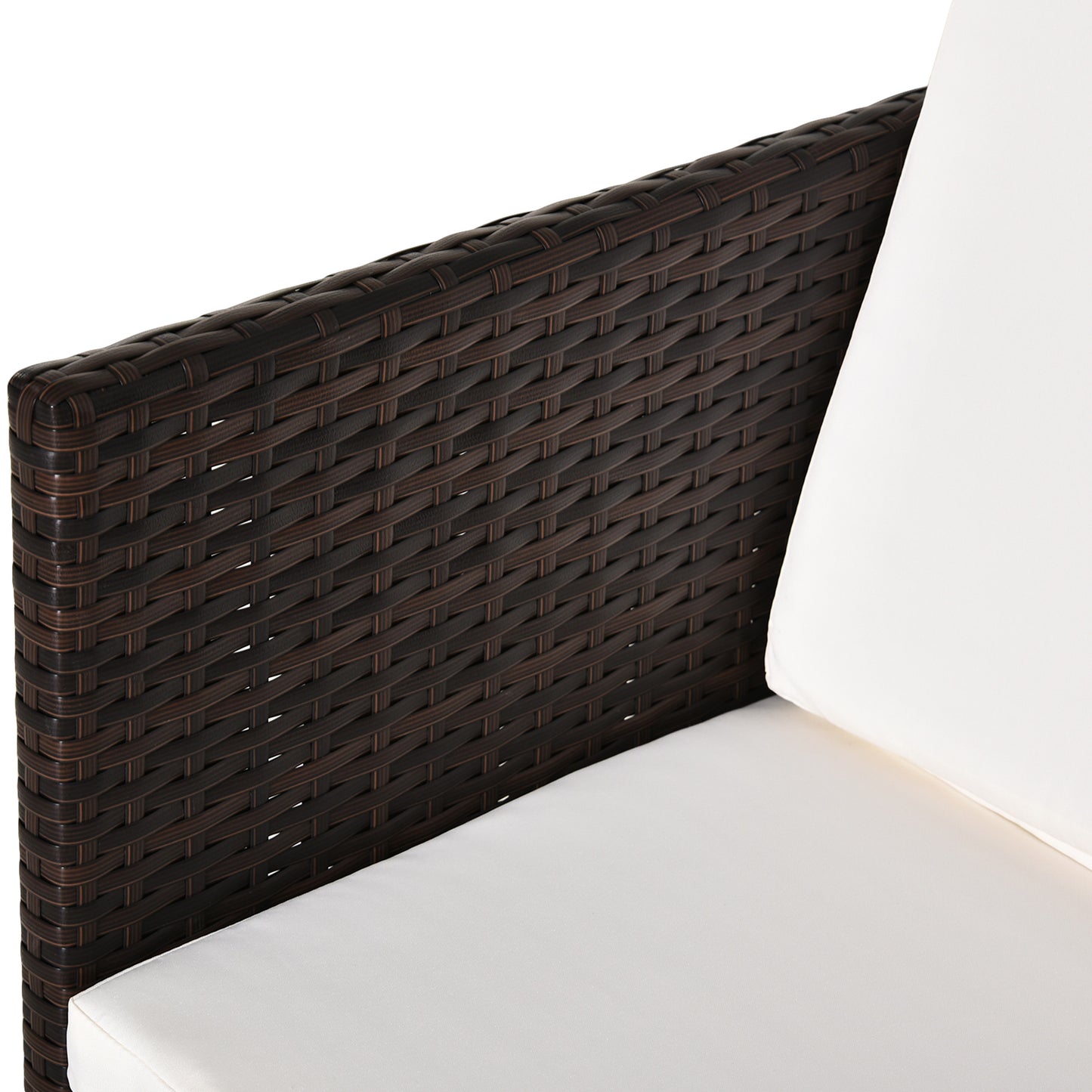 5 Pcs Rattan Garden Sofa Set Wicker Furniture Set with Cushion Footrest