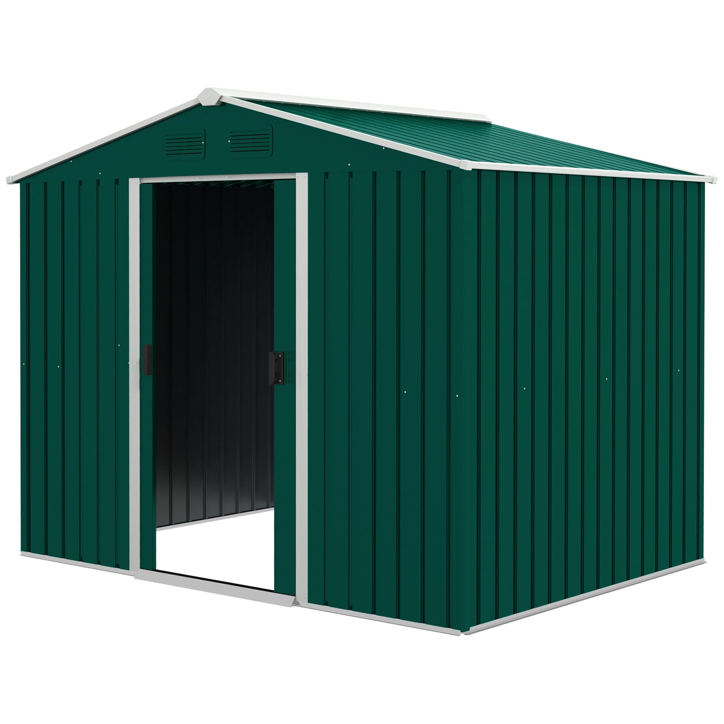 Garden Storage Shed with Ventilation Double Sliding Door Outdoor Tool Box