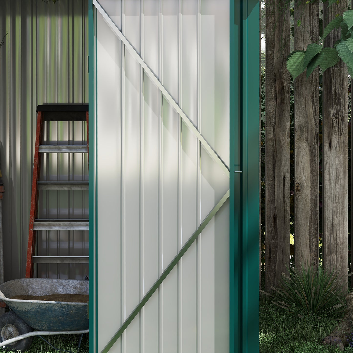 Outdoor Storage Shed Steel Garden Shed W/ Lockable Door for Garden