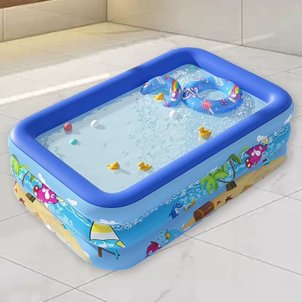 Inflatable Swimming Pool PVC Framed Swimming Pool Cartoon Pattern Water Play Pool for Summer Outdoor Indoor