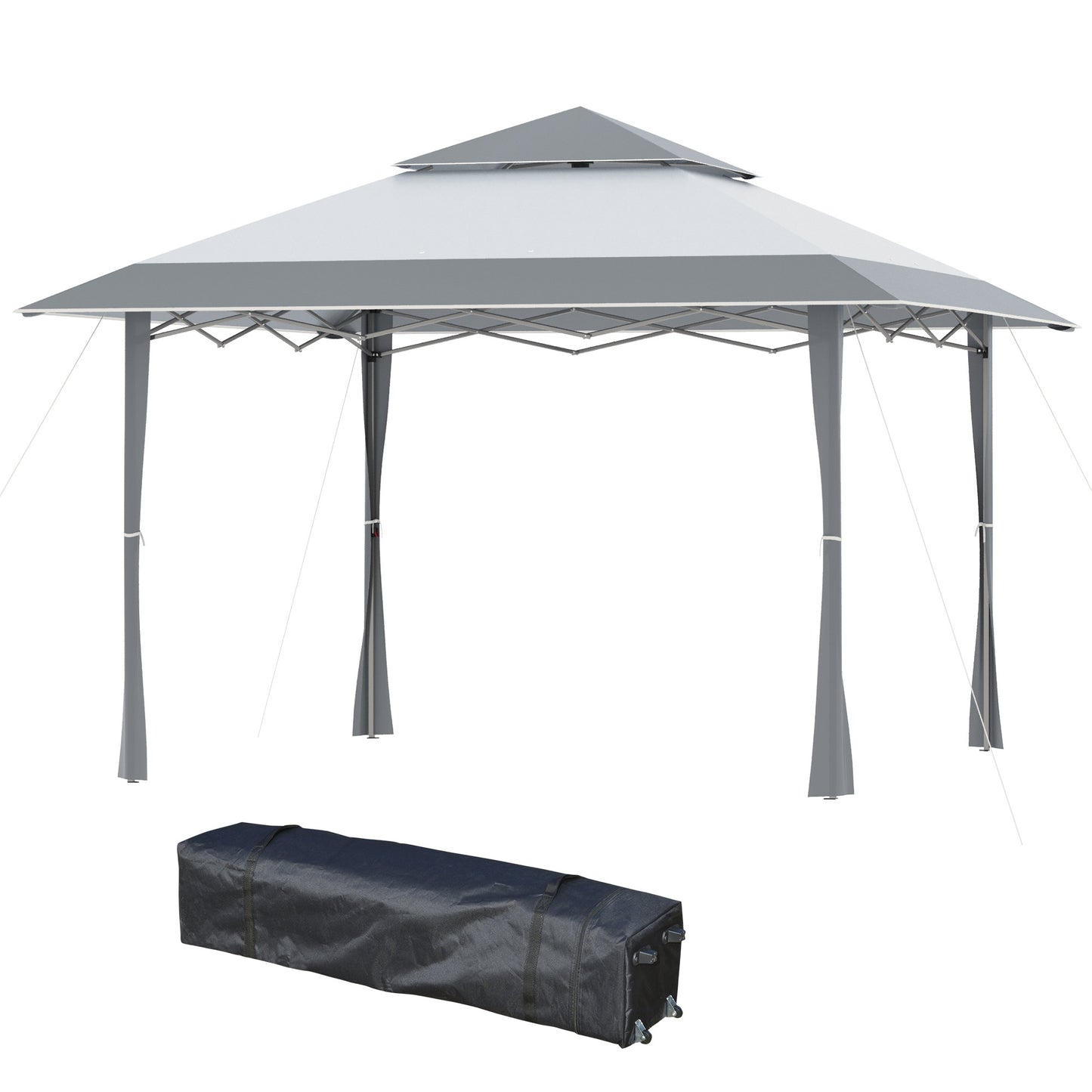 4 X 4M Outdoor Pop up Canopy Tent Gazebo W/ Steel Frame Adjustable Legs and Bag