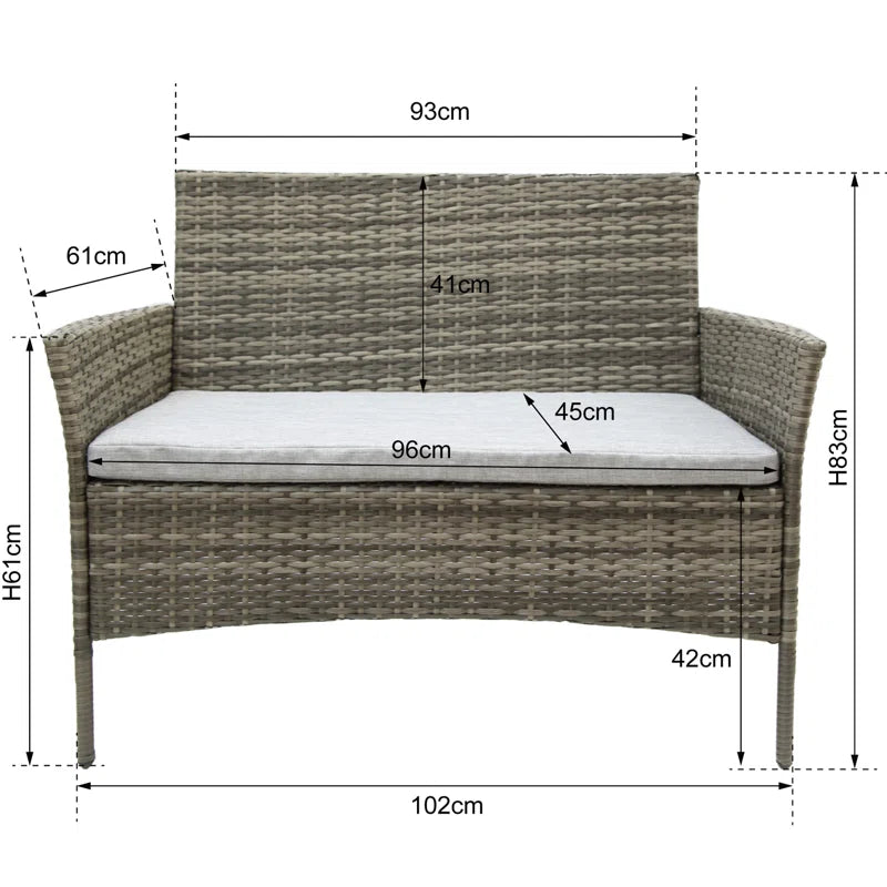Twitchell Rattan 4 - Person Seating Group with Cushions
