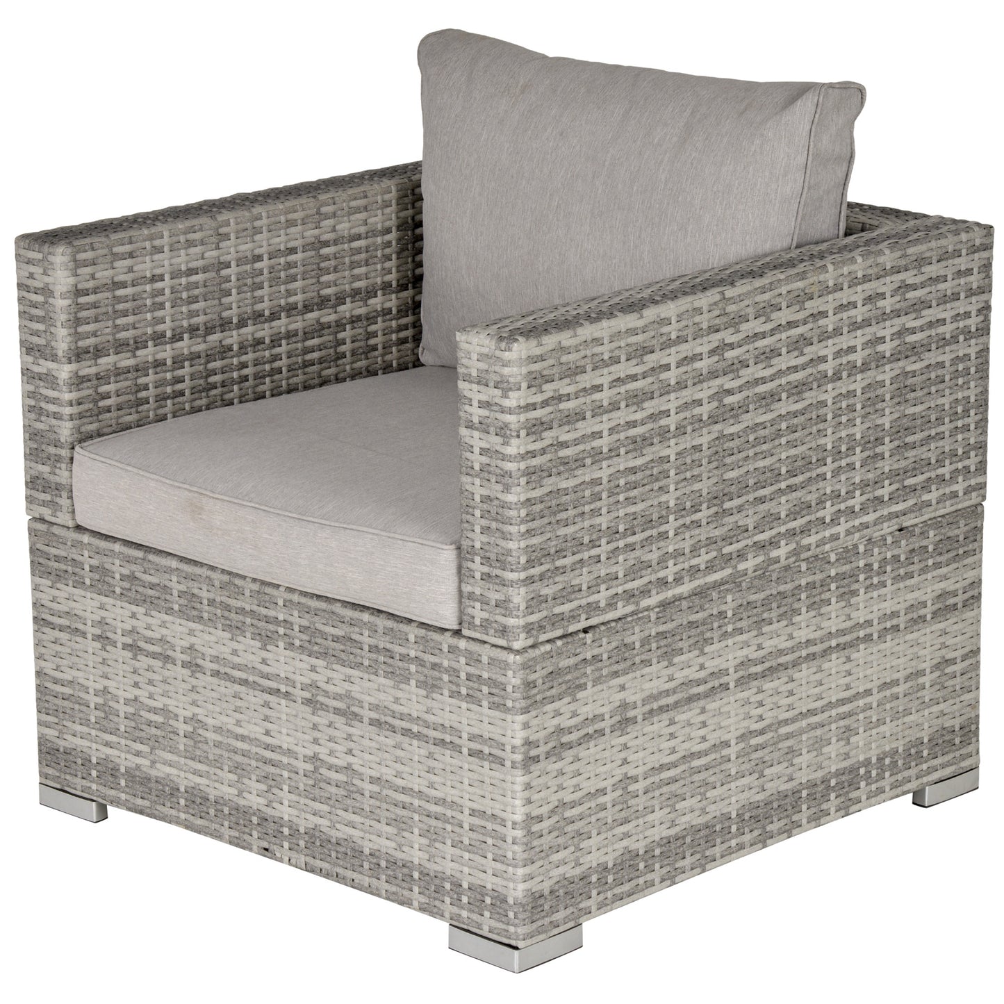 Garden Outdoor Rattan Corner Sofa,Single Sofa,Coffee Table Grey/Deep Grey