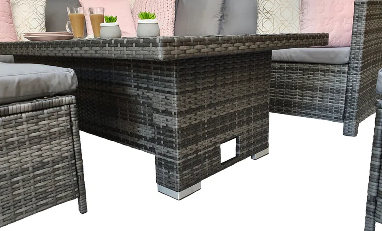 Brungardt 9 Seater Rattan Corner Sofa Set