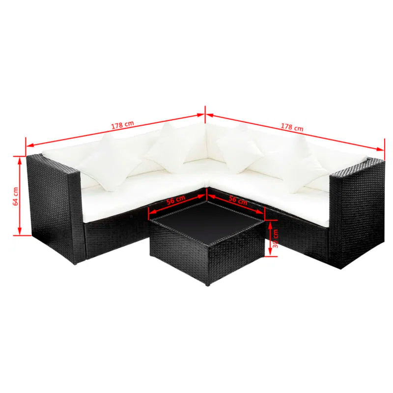 Irthlingborough 5 Seater Rattan Corner Sofa Set
