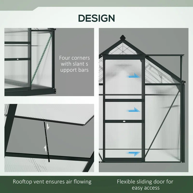 Arbe 6 Ft W X 8.5 Ft D Greenhouse