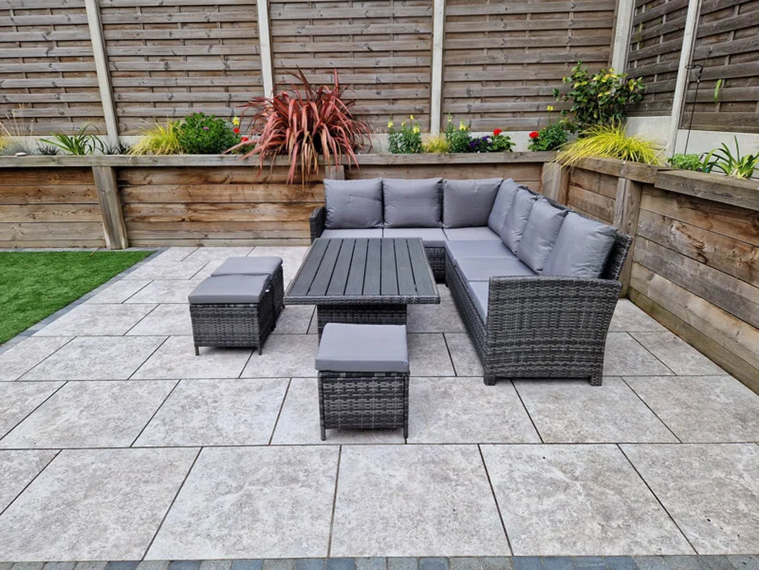 Brungardt 9 Seater Rattan Corner Sofa Set