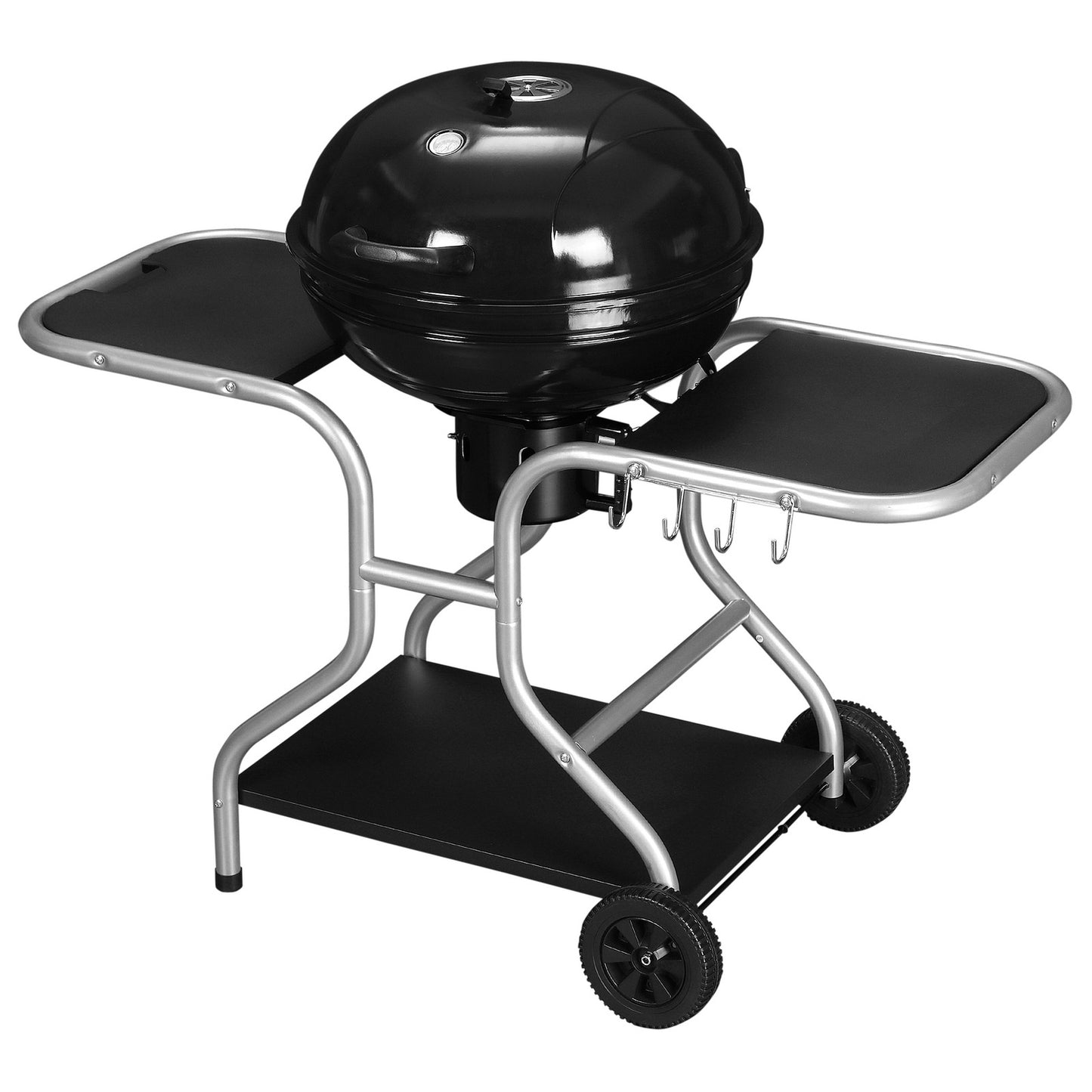 Outsunny Garden Charcoal Barbecue Grill Trolley BBQ Patio Heating W/ Wheels