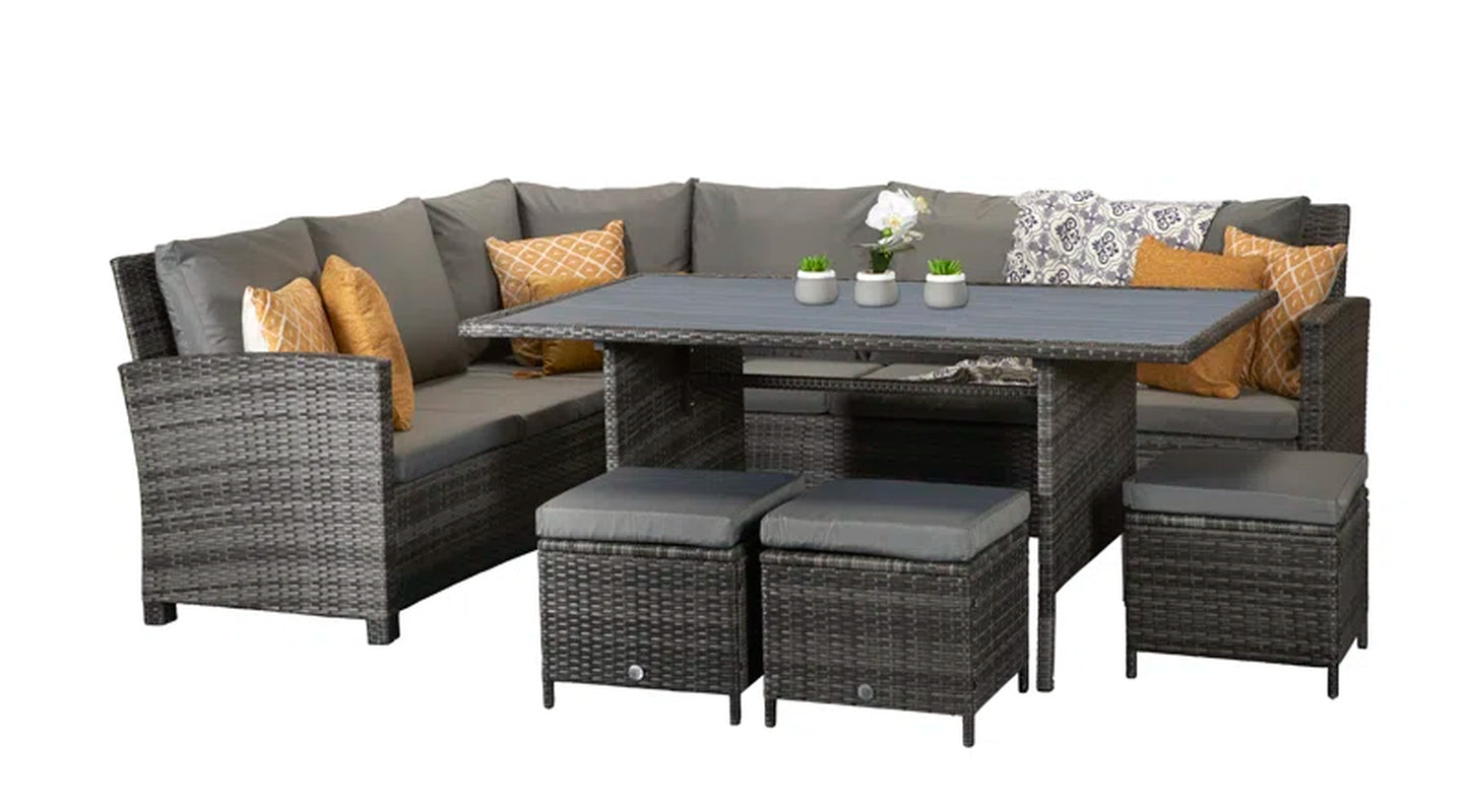 Iraheta 9 Seater Rattan Corner Sofa Set
