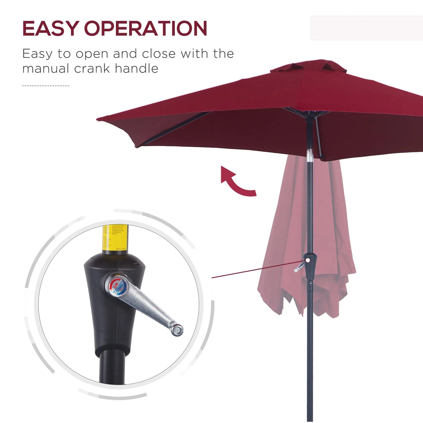 Outsunny 2.6M Garden Parasol Umbrella with Tilt