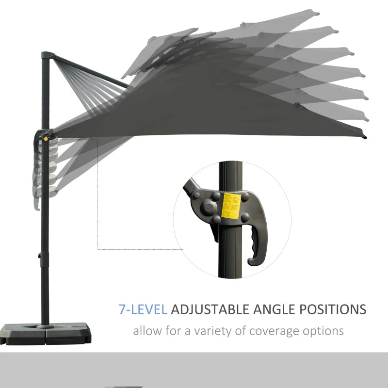 Outsunny Cantilever Parasol 360 Degree Rotation