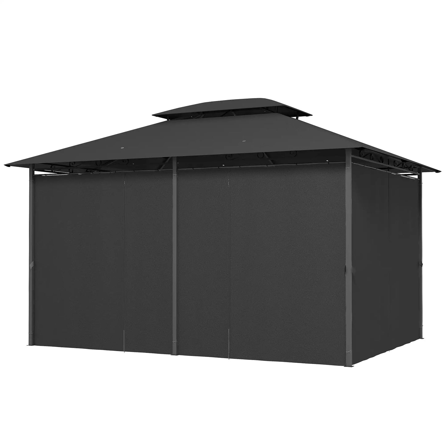 Outsunny 3 x 4m Steel Gazebo, with Curtains