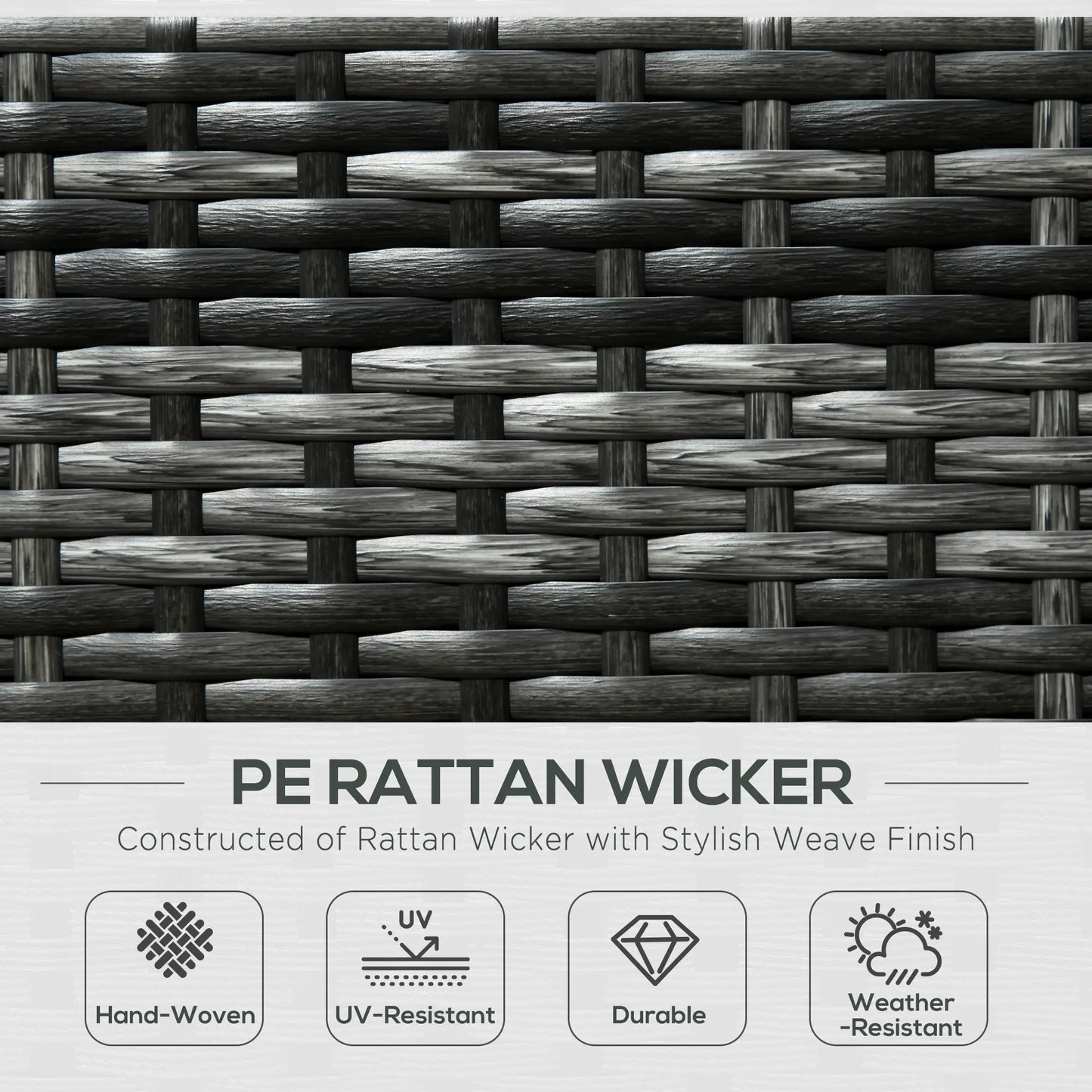 Outsunny 8 Pieces PE Rattan Corner Sofa Set