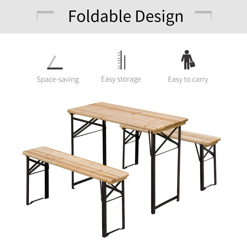 Outsunny Portable Folding Camping Picnic Trestle Beer Table