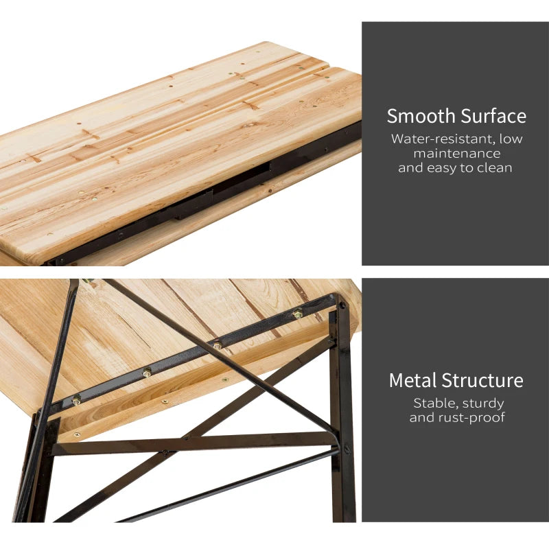 Outsunny Portable Folding Camping Picnic Trestle Beer Table