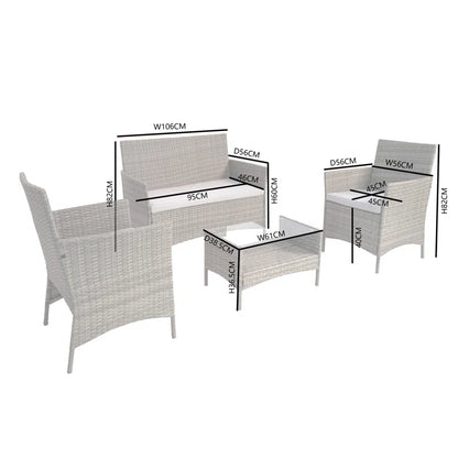 Twitchell Rattan 4 - Person Seating Group with Cushions
